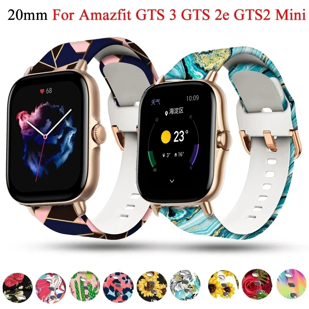 20mm Watch Strap For Amazfit GTS4 4mini Silicone Watchband Bracelet Bip U 3Pro S Lite GTS 2Mini 2e Smartwatch Wristband GTR 42mm