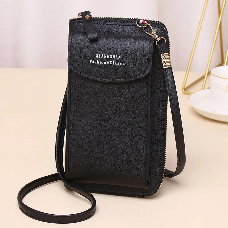 Women's Wallet Shoulder Mini Leather Bags Straps Mobile Phone Big Card Holders Wallet Handbag Money Pockets Girls Small Bags