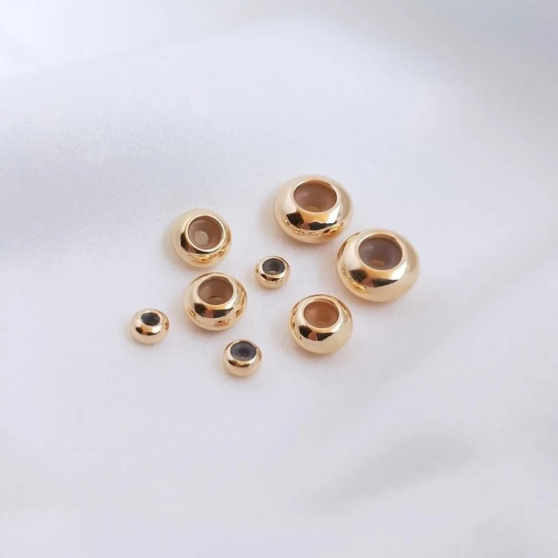 10PCS 14K Gold Filled Silicone Stopper Adjustment Bead DIY Handmade Jewelry With Hanging Spacer Bead Positioning Bead Material