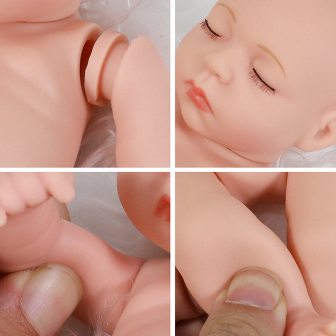 20cm Silicone Bebe Reborn Dolls Lifelike Mini Girl Doll Toys Vinyl Doll Sleep Reborn Toy DIY Doll Toys Reborn Baby Gift Dolls