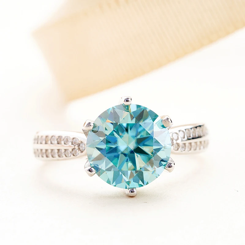 JoyceJelly Luxury 9mm 3ct VVS D Color Moissanite Rings For Women S925 Sterling Silver Jewelry Pass Diamond Tester With GRA Certi
