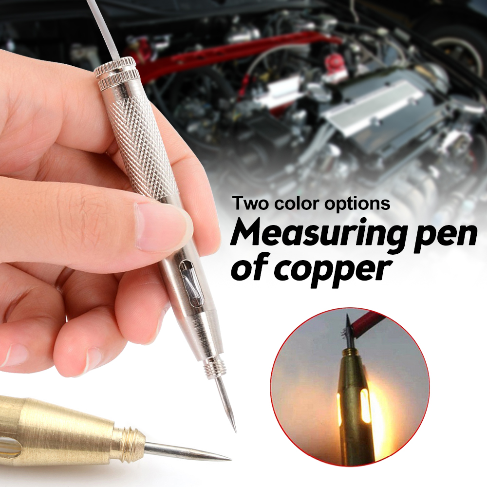 2023 New DC 6V 12V 24V Copper Light System Test Probe Lamp Auto Car Light Circuit Tester Lamp Voltage Test Pen Detector Copper