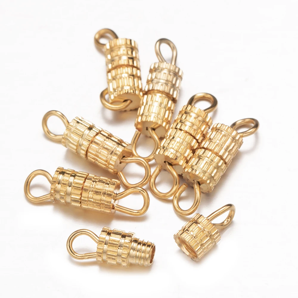 20pcs Brass Screw Twist Clasps Cord End Tip Connector Lock Closures For DIY Necklace Bracelet Jewelry Making Supplies Materials