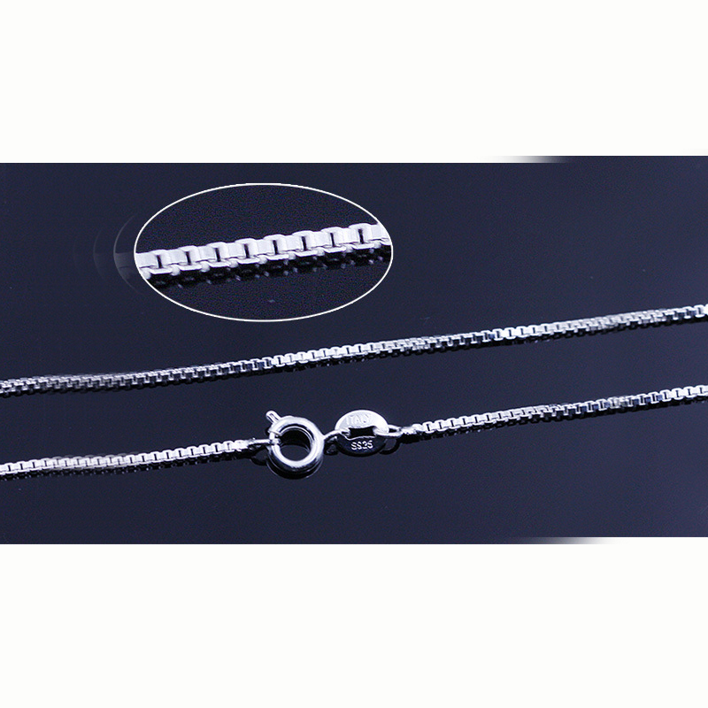 wholesale 925 Sterling Silver 0.8mm Box Chain Necklace for Women Girls Kids Children 40cm/45m DIY Jewelry kolye collares collier