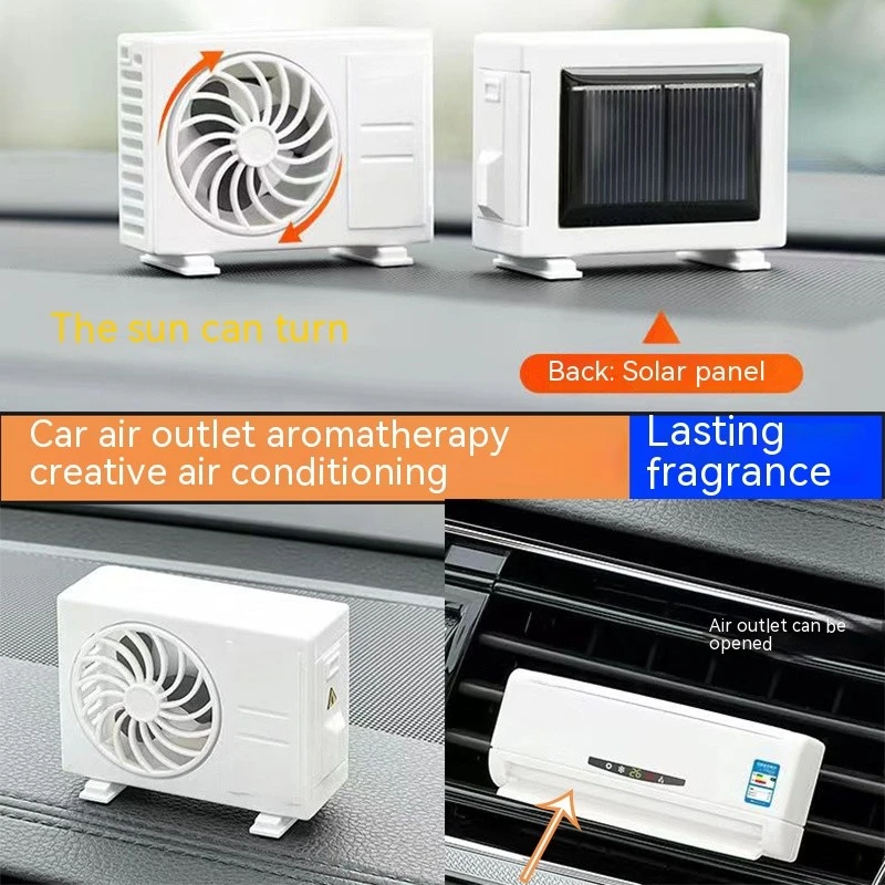 Solar Car Air Freshener Mini Air Conditioning Decorative Aromatherapy Machine Lasting Fragrance Decorative Perfume Decoration