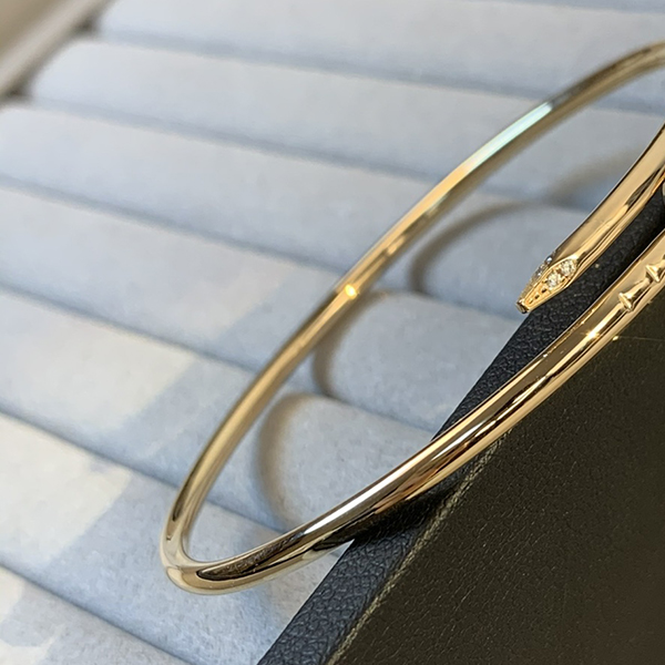 Fine Nail bangle diamonds Sterling Silver Hollow Tube Elastic bangle bangles designer T0P quality official reproductions size 16-18CM premium gifts with box 005