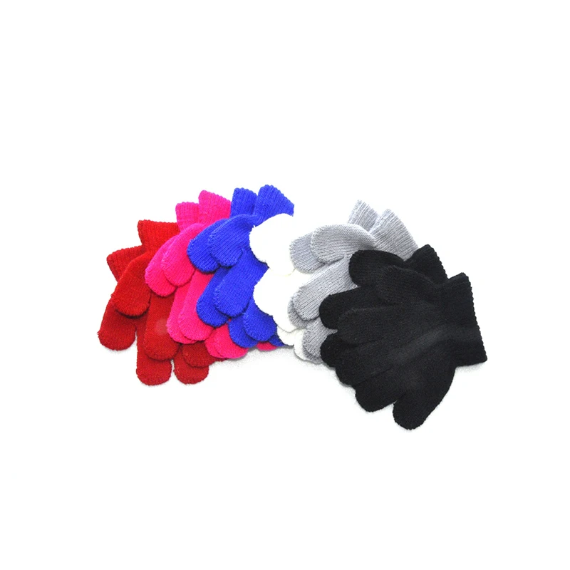 Children Y Winter Knitted Warm Gloves For Boys Girls Student New Solid Color Knitting Mittens Outdoor Cycling Skiing 5
