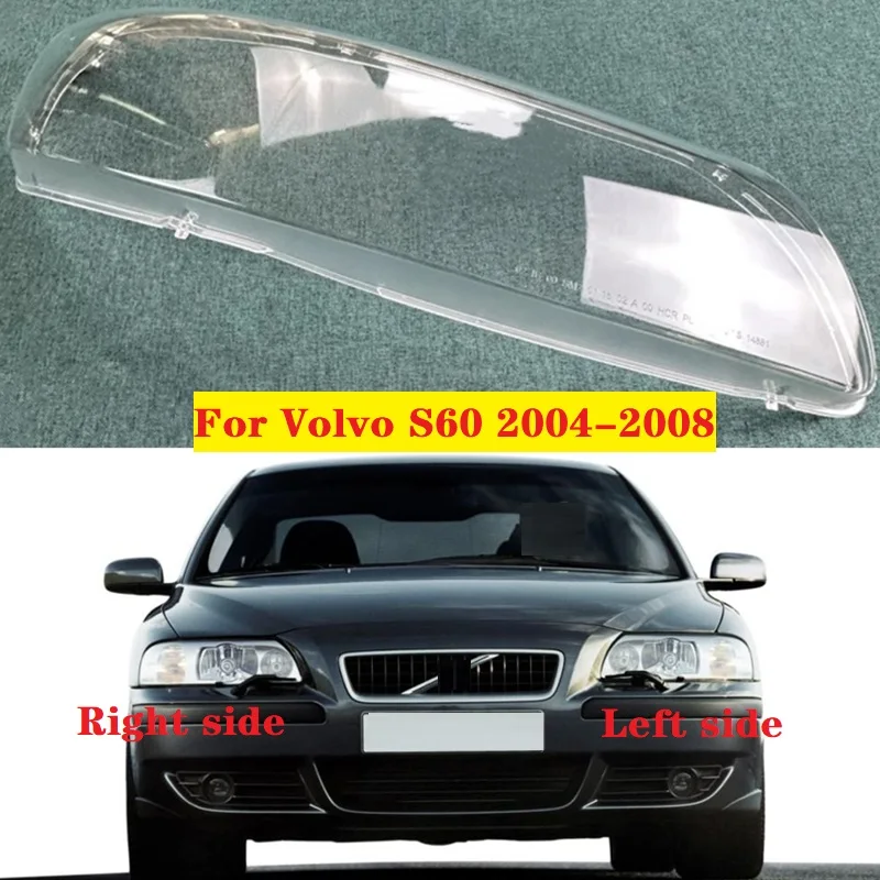 For Volvo S60 2004 2005 2006 2007 2008 Headlamp Shell Headlights Lamp Cover Glass Lens Replace Original Transparent Lampshade