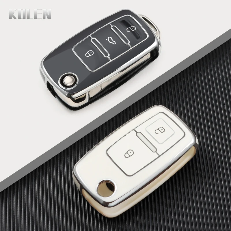 2 3 Buttons TPU Car Key Case Cover Shell Fob For VW Volkswagen MK4 Bora Golf 4 5 6 Jetta Passat Polo Touran Skoda Octavia Seat