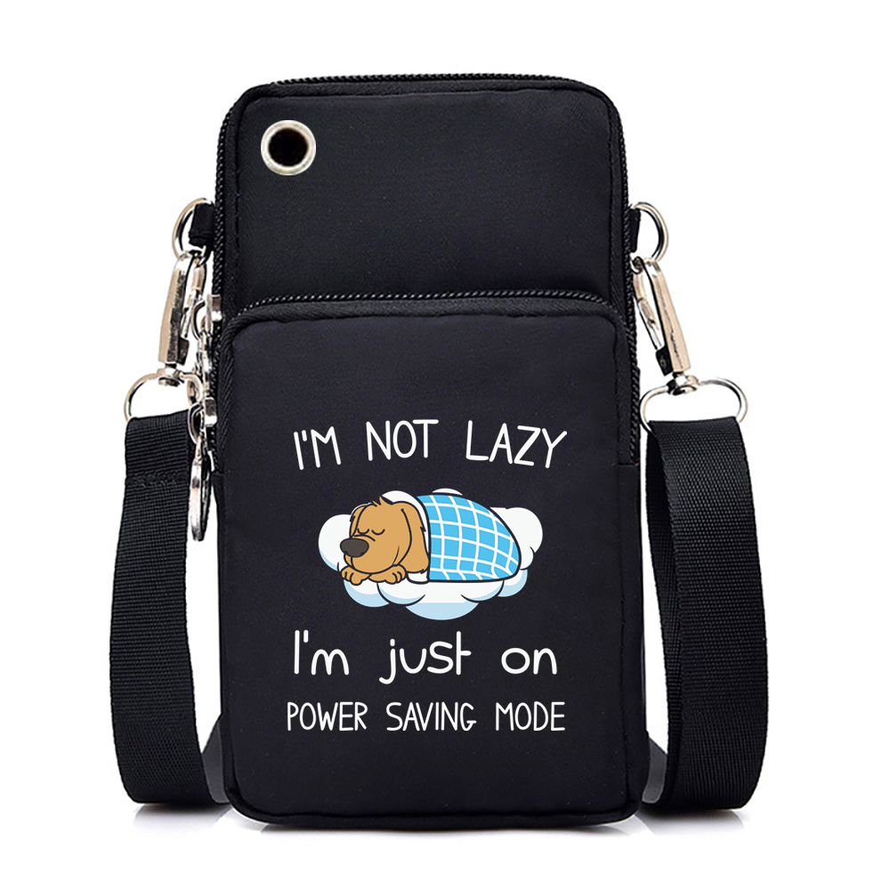 Cats Not Today Print Purses and Handbags Female Mini Mobile Phone Bag Animal Zipper Crossbody Bag Wrist Bag Women Shoulder Bags