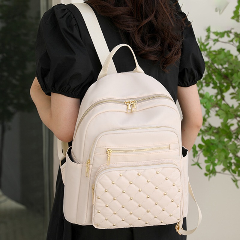 2024 New Classic Vintage Backpack Nylon Backpack Women Travel Bag Casual Solid School Bag Girl High Capacity College Backpack