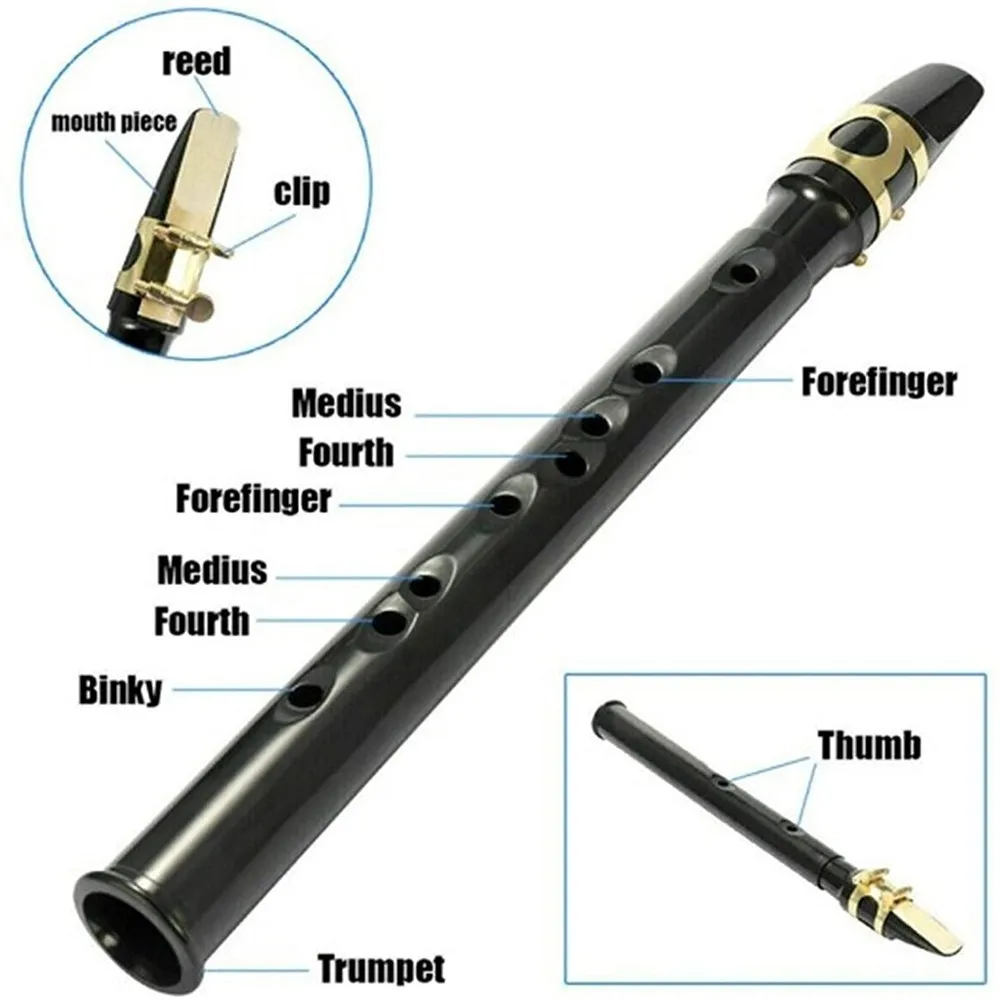 Mini Pocket Saxophone Little Sax Instrument Set With Reeds Pads Bag 8-hole Mini Pocket Saxophone Kit For Birthday Gifts Festival