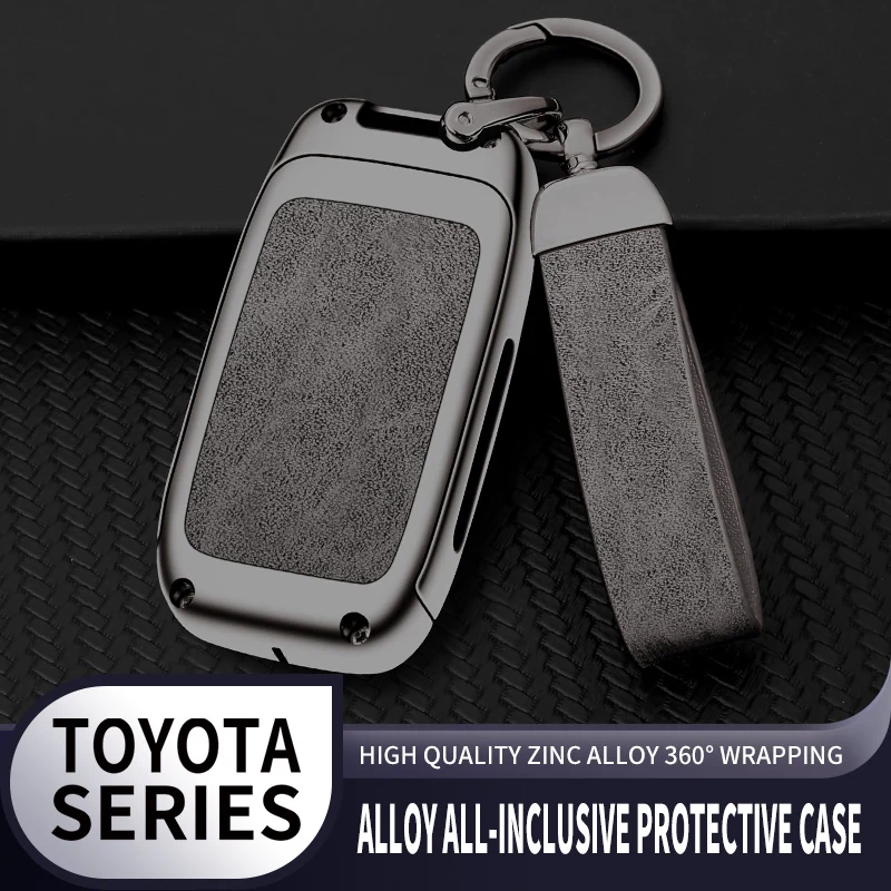 Zinc Alloy Leather Car Key Case Shell Cover for Toyota Prius 30 Alpha Aqua Land Cruiser Auris for Lexus LC 200 2012 - 2014 Parts