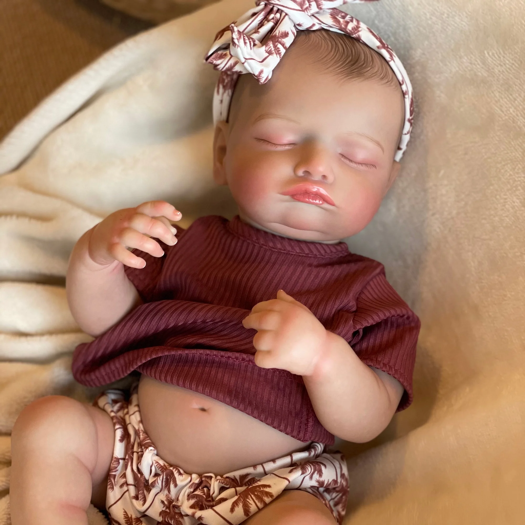 Rosalie Bebe Reborn Girl and Boy 50cm Cuddly Reborn Dolls With Painted Hair Handmade Visible Veins Lifelike Newborn Baby Doll