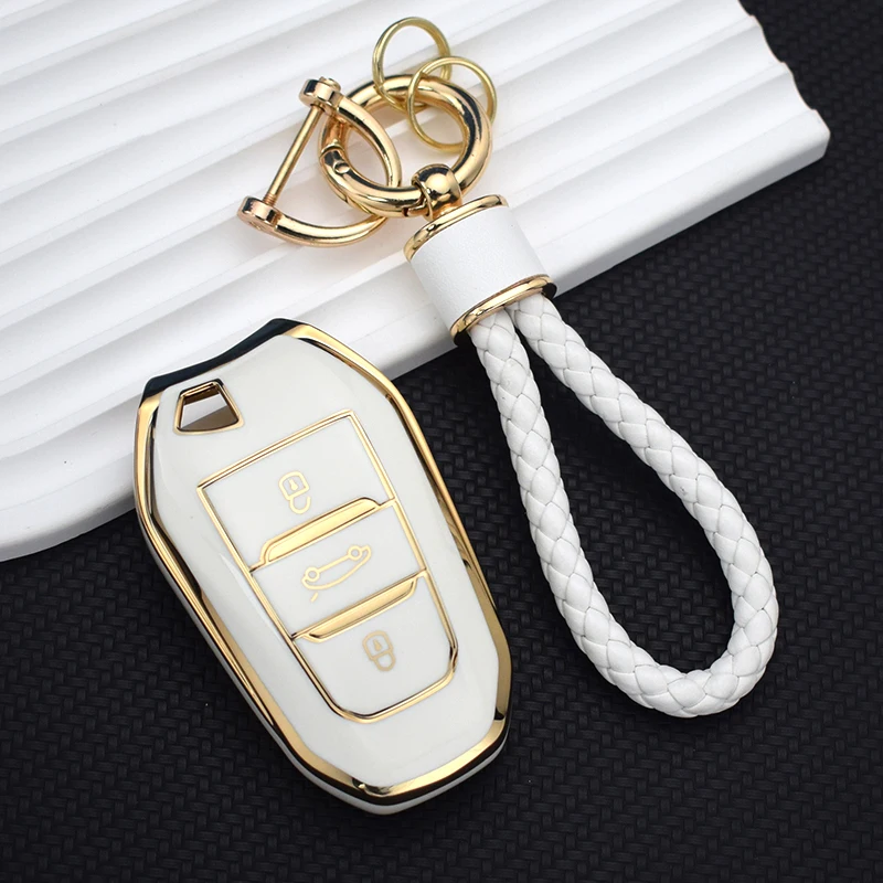 For Citroen C4 C4L C6 C3-XR Picasso DS3 DS4 DS5 Peugeot 308 408 508 2008 3008 4008 5008 TPU Car Remote Key Case Cover Shell