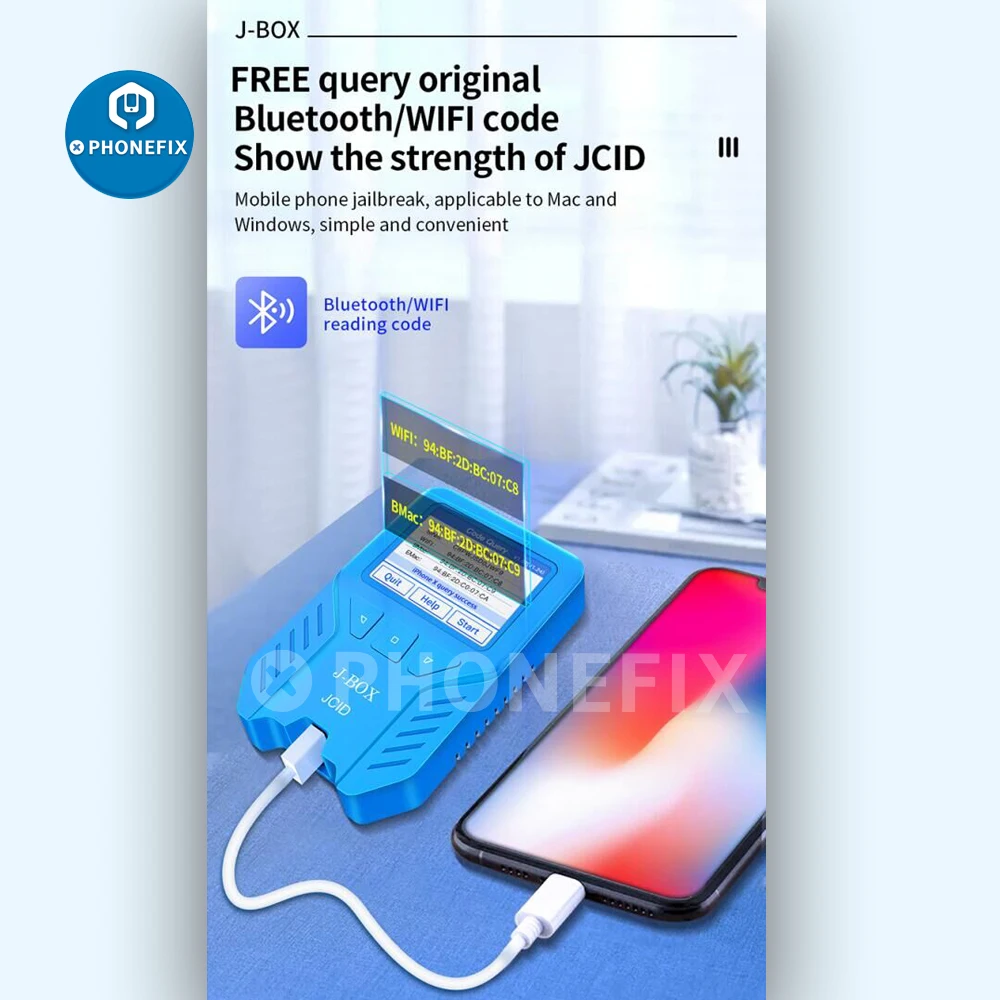 J-Box Jailbreak Box JCID Programmer Auxiliary Tool for Phone IPxd IOS12-16.6 Bypass ID Check SN Wi-fi Bluetooth Face ID Truetone