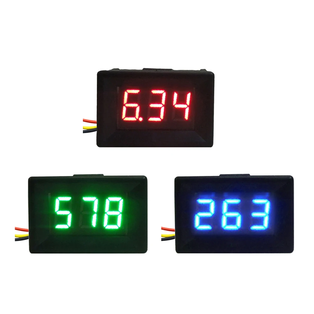 DC0-300/600V 0.36'' Digital Voltmeter Mini LED Car Voltage Detector 3 Wire 3 BitsVoltage Tester External DC3.3-30V Power Supply