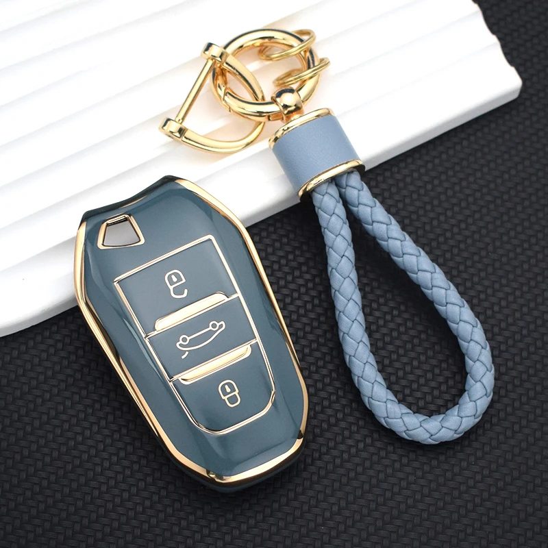 For Citroen C4 C4L C6 C3-XR Picasso DS3 DS4 DS5 Peugeot 308 408 508 2008 3008 4008 5008 TPU Car Remote Key Case Cover Shell