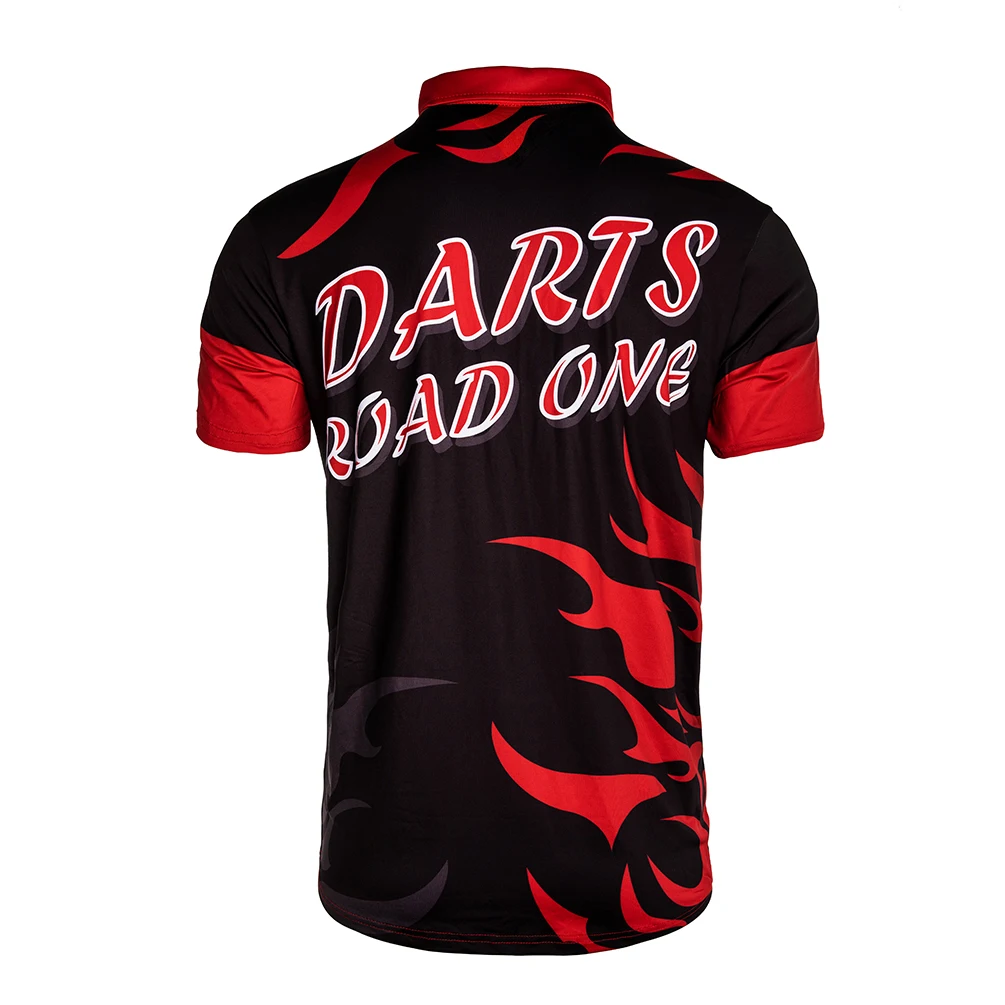 CUESOUL 929 New Launch DARTS ROAD ONE Breathable Dart Shirt Dart Jersey Can be Personalised for Teams Dart Shirt-Red
