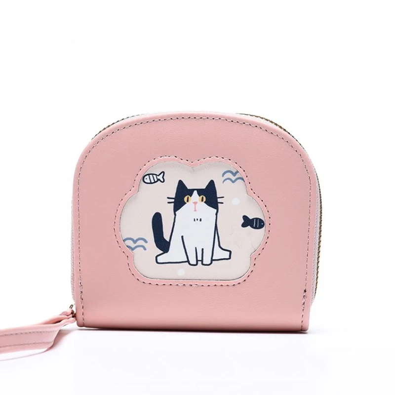 New Cute Cat Wallet Card Bag Portable Handheld Short Wallet Zip Coin Purse Women's Clutch Purse Wallet