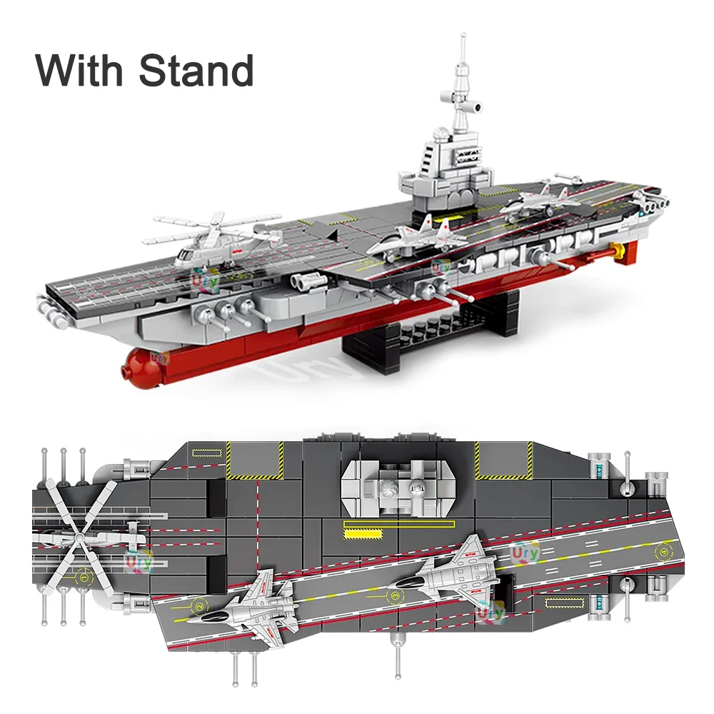 562PCS City Series Aircraft Carrier Military Ship 8in1 Birdfarm Models Army Warship Truck Building Blocks DIY Toys for Boys Gift
