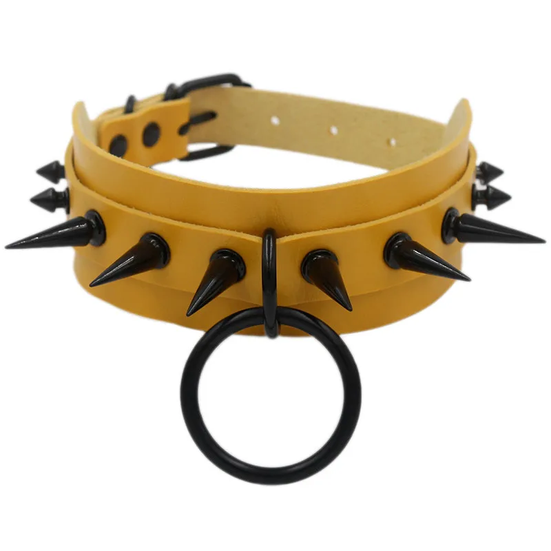 Gothic Jewelry Punk Spike goth Choker Necklaces Women Collar Studded Rivet Black Pu Leather Men Necklace Chocker Halloween Gifts