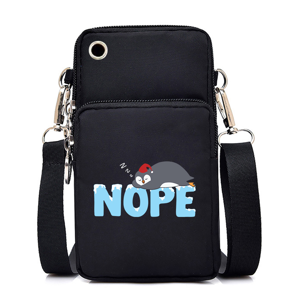 Cats Not Today Print Purses and Handbags Female Mini Mobile Phone Bag Animal Zipper Crossbody Bag Wrist Bag Women Shoulder Bags