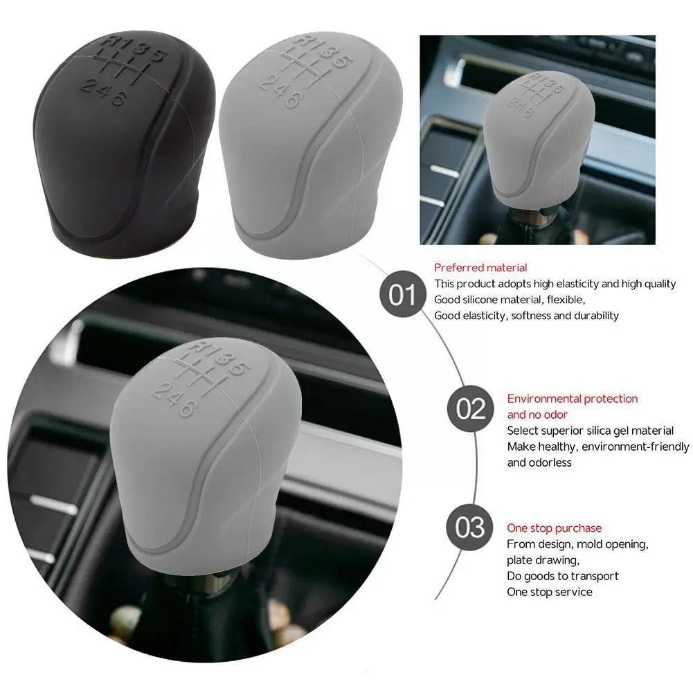 Car Manual Gear Shift Knob Non-Slip Cover Gear Shift Protective Accessories Handle Silicone Covers Interior Anti-slip Grip H3O7