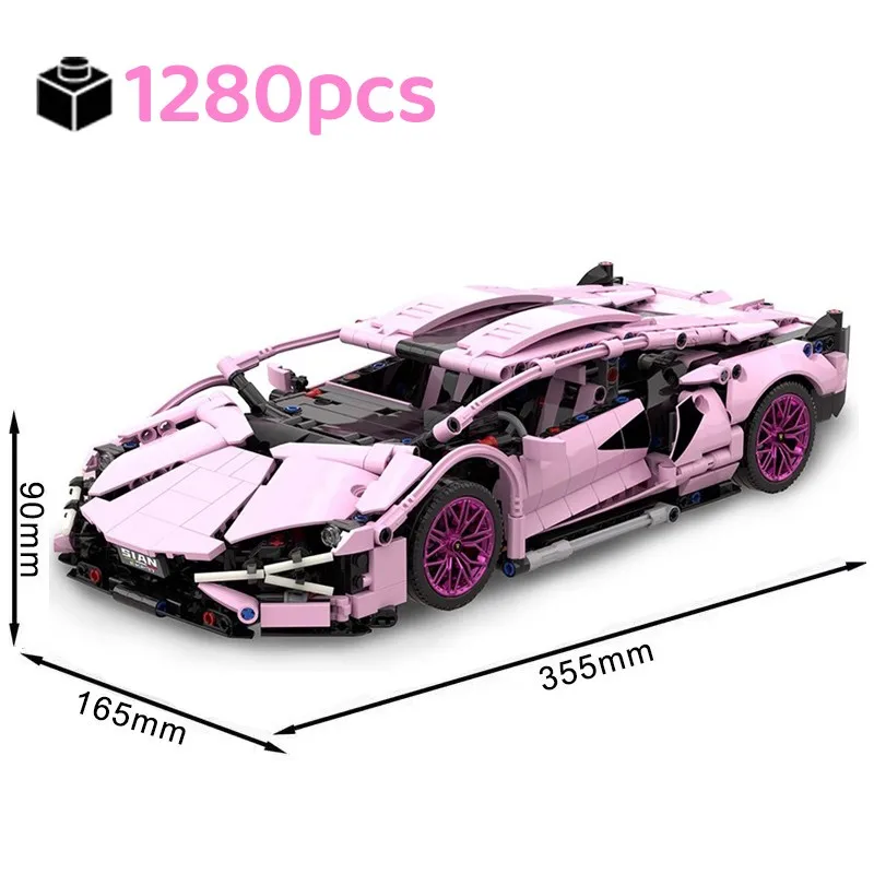 Technical Super Sports Car Lamborghinied Sian Motor Control Building Blocks MOC 42115 City Speed Vehicle Bricks Toys Kid Gift