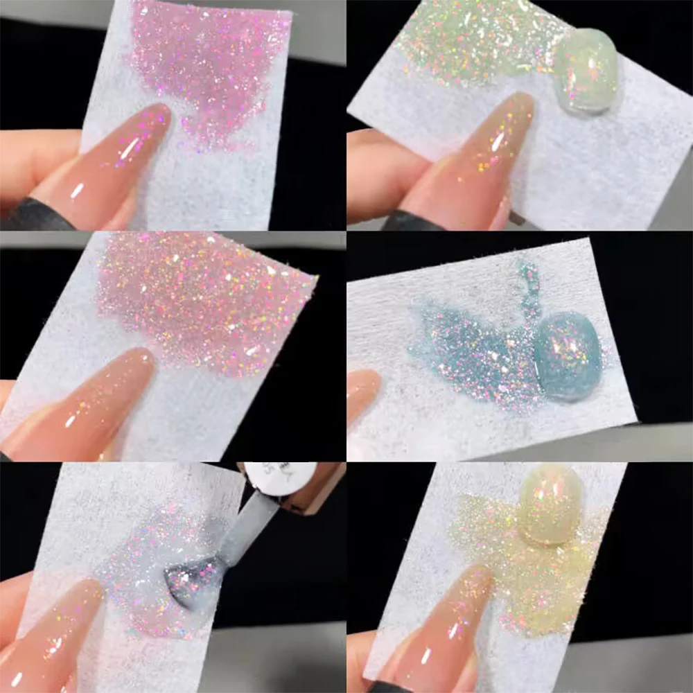 15ml Professional Aurora Opal Gel Polish UV LED Soak Off Opal Glitter Nail Gel 6 Colors Semi Permanent Varnish Glue Nail Art Gel