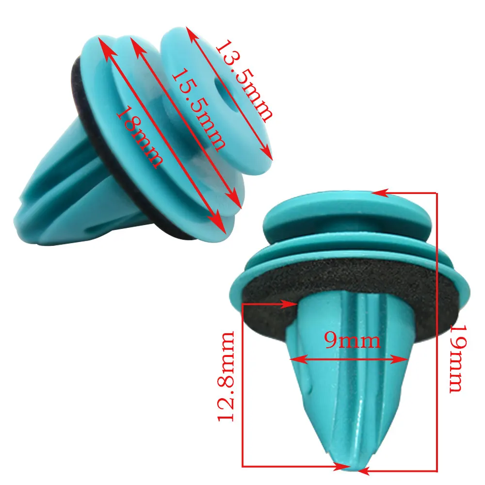 Green Plastic Rivets Auto Car Fastener For BMW 9mm Hole Interior Door Card Panel Trim Clips Retainer Rivets E60 E61 E39 E46 E52