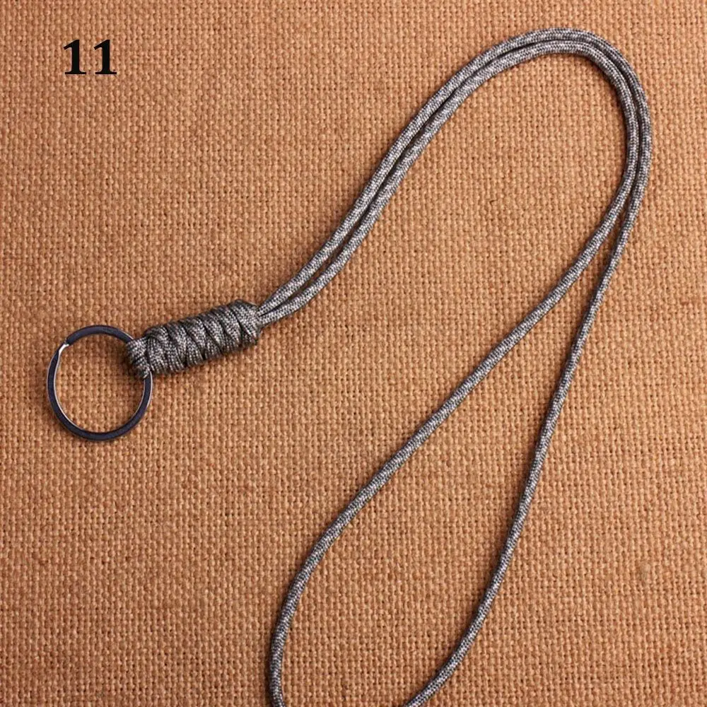 Paracord Keychain Lanyard Round Buckle High Strength Parachute Cord Self-Defense Emergency Survival Backpack Key Ring
