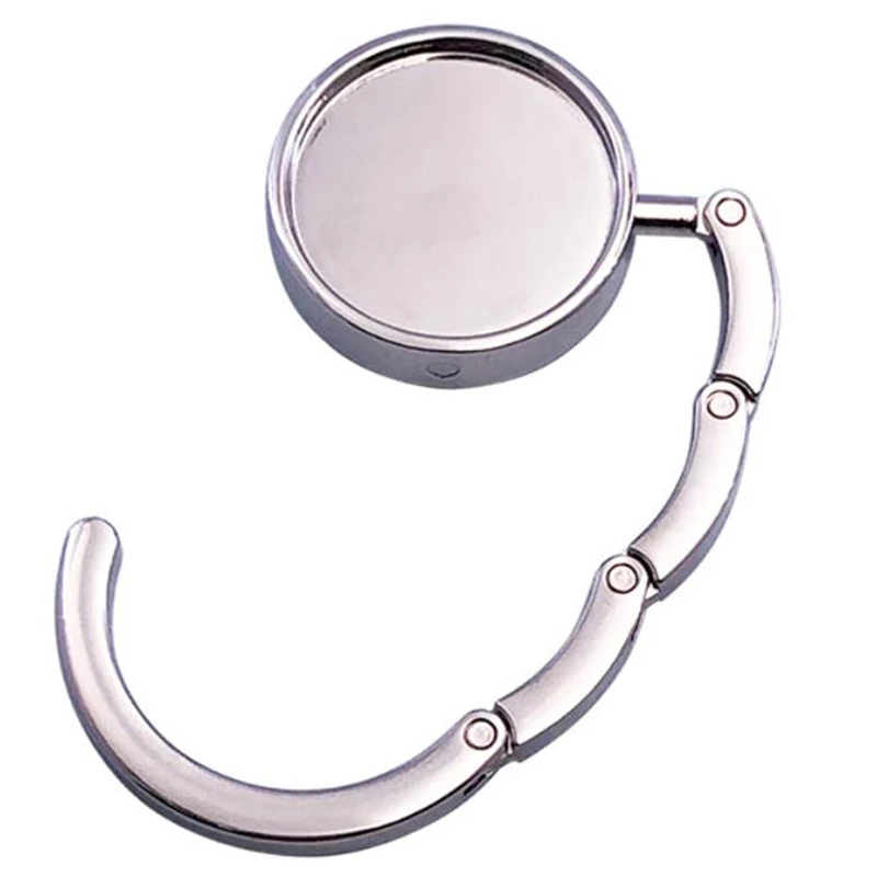 1Pc Portable Folding Bag Hanger Handbag Hook Holder Table Alloy Purse Circle Shape Accessories