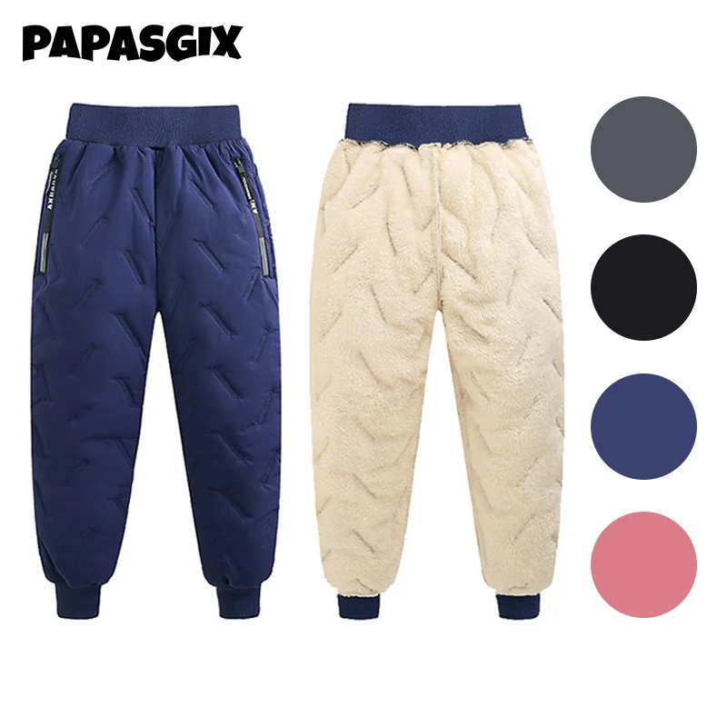 Winter Boys Girls Warm Down Pants Children High Quality Thicken Trousers Teens Boy Girl Trousers Kids Waterproof Ski Pants