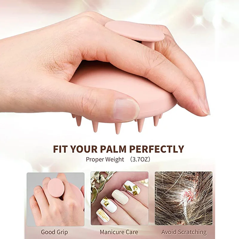 Full Silicone Scalp Massage Shampoo Brush,Head Scrubber with Soft Bristles,Women/Children Hair Comb Hairbrush