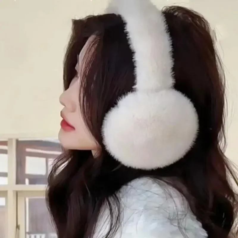 Comfortable Stylish Winter Thermal Unisex Fluffy Ear Covers Soft Unisex Earmuffs Solid Color for Hiking