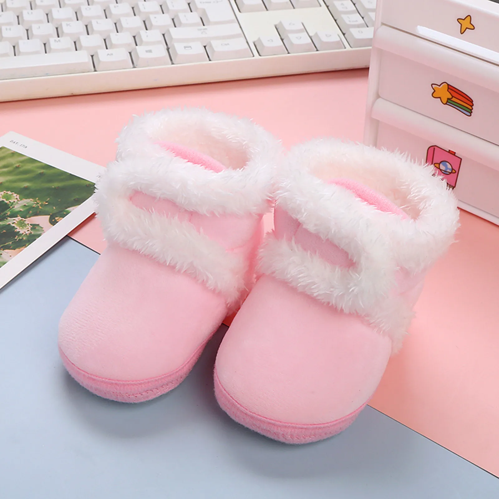 Newborn Toddler Warm Boots Winter First Walkers Baby Girls Boys Shoes Soft Sole Fur Snow Booties 2023 New High Quality Booties