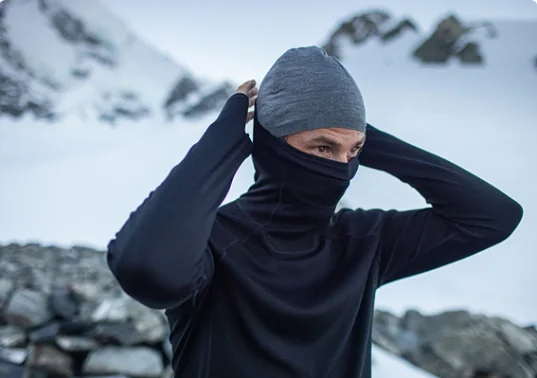 100% Merino Unisex Pocket Wool Beanie Lightweight Warm Knitted Hats 180G Winter Ski Hiking Cycling Sports Hat