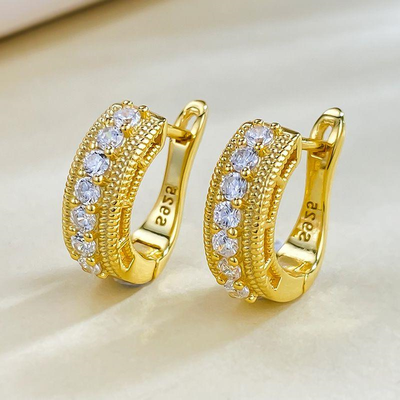14K Gold Moissanite Diamond Hoop Earring 100% Real 925 Sterling Silver Party Wedding Earrings for Women Engagement Jewelry Gift Endmw