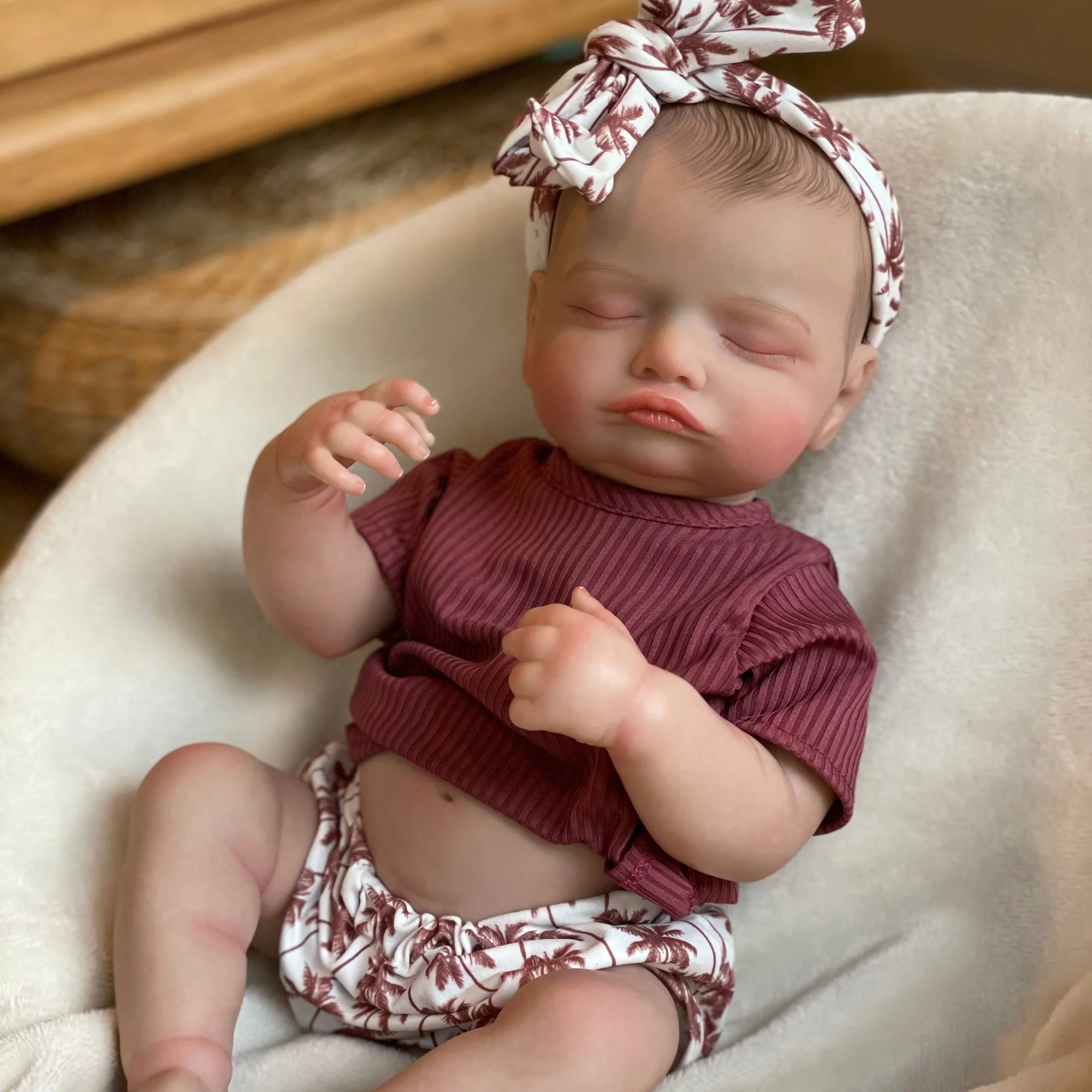 Rosalie Bebe Reborn Girl and Boy 50cm Cuddly Reborn Dolls With Painted Hair Handmade Visible Veins Lifelike Newborn Baby Doll