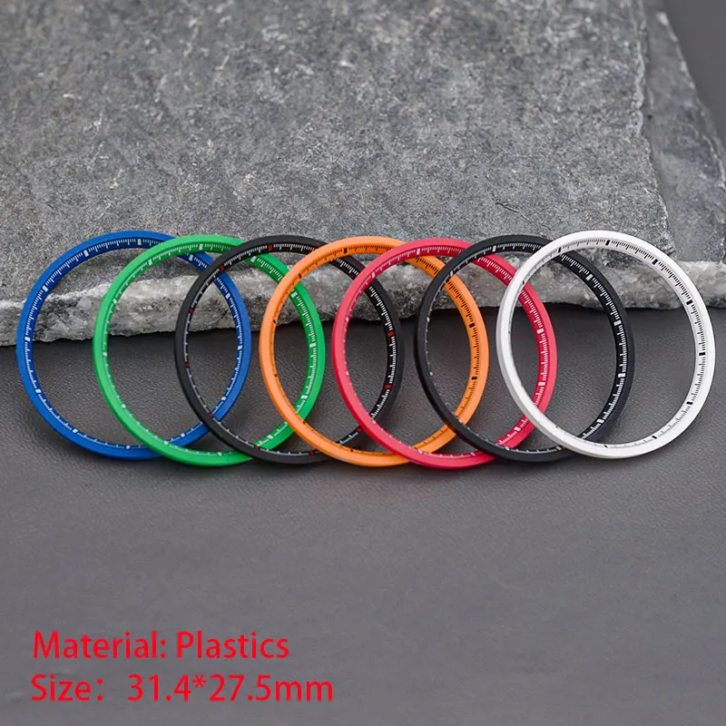 31.4*27.5mm Plastics Watch Chapter Ring For SKX6105 6309 SKX007 SRPD53 PROSPEX Series Fit Seiko NH35 NH36 7S 4R Movement Watch