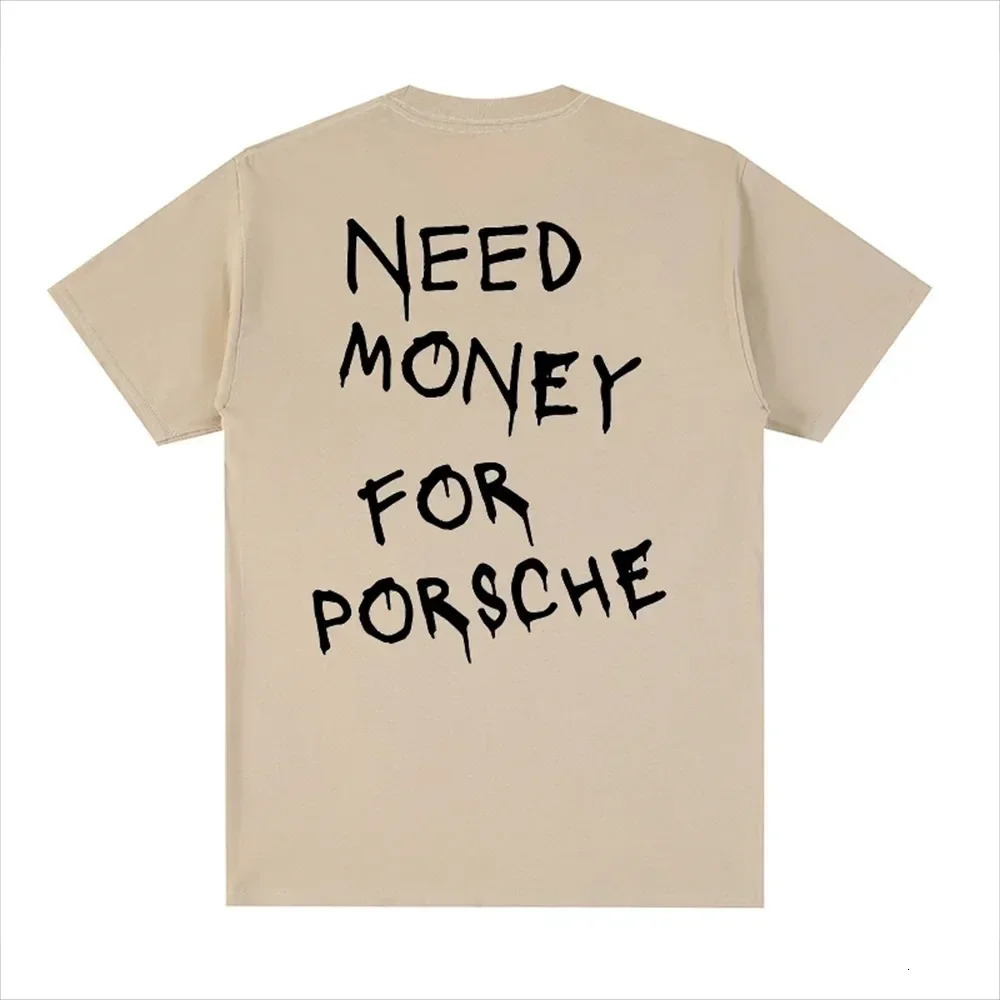 Need Money Cotton Men Tshirt Funny Japanese Anime Letter 3D Printing Mens Oversized Tops Tee 240513