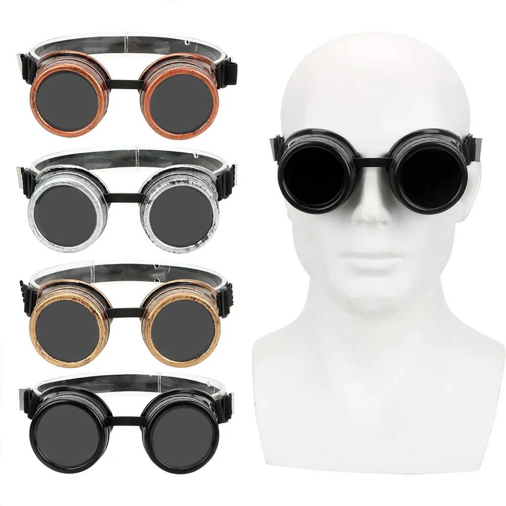 Welding Punk Gothic Sunglasses Windproof Steampunk Glasses Sun Glasses Retro Adjustable Eyewears