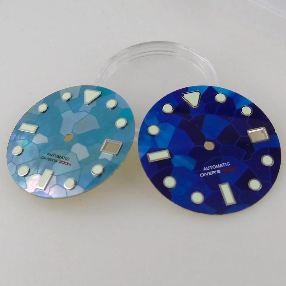 29mm Mother Of Pearl Shell Watch Dial for NH35 NH36A/4R35/NR36 Movt Green Luminous Date Accessories