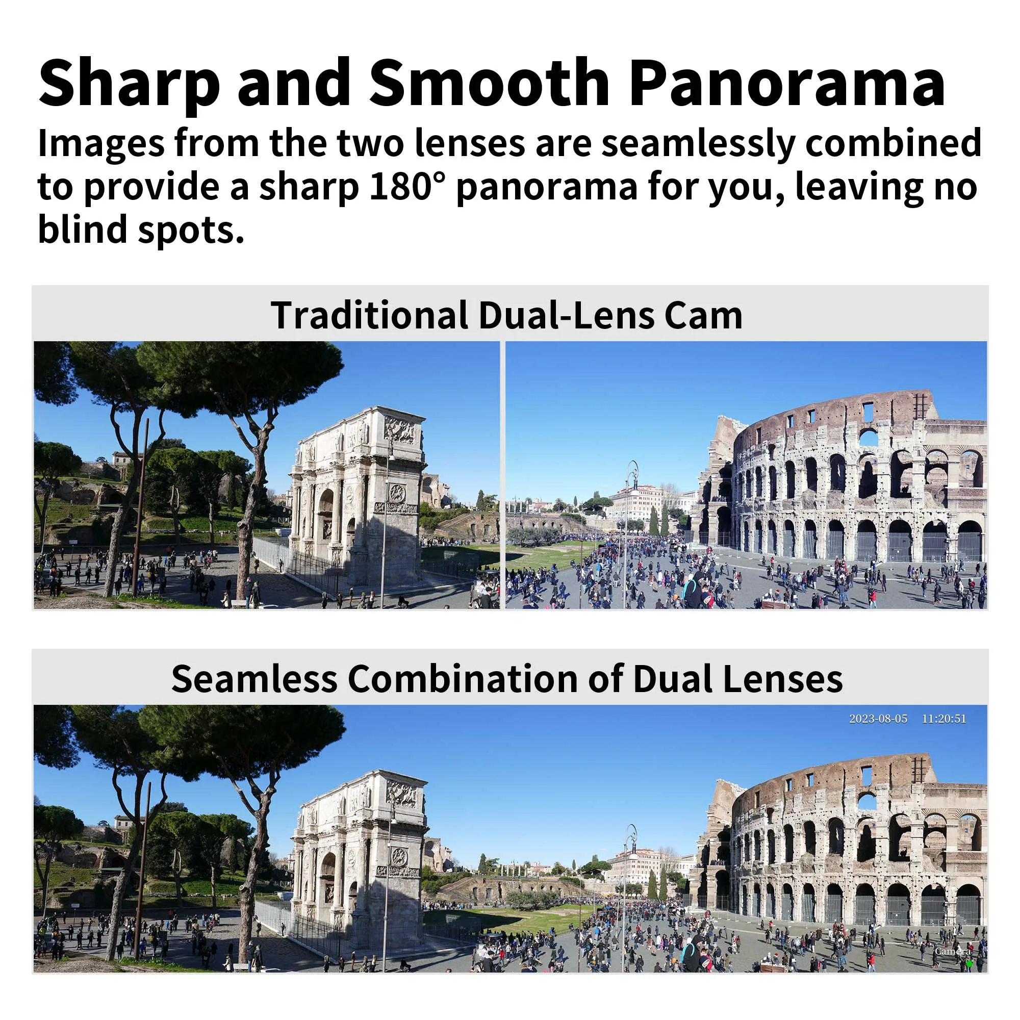 8MP 4K Security Camera Outdoor 180° Wide Angle Wifi Surveillance Cameras 6MP Panoramic CCTV Cam Smart Home Security Protection
