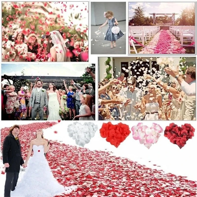 2000Pcs/bag Artificial Rose Petals Pink for Weddings Colorful Rose Red Petals of Roses For Marriage Birthday Wedding Decoration