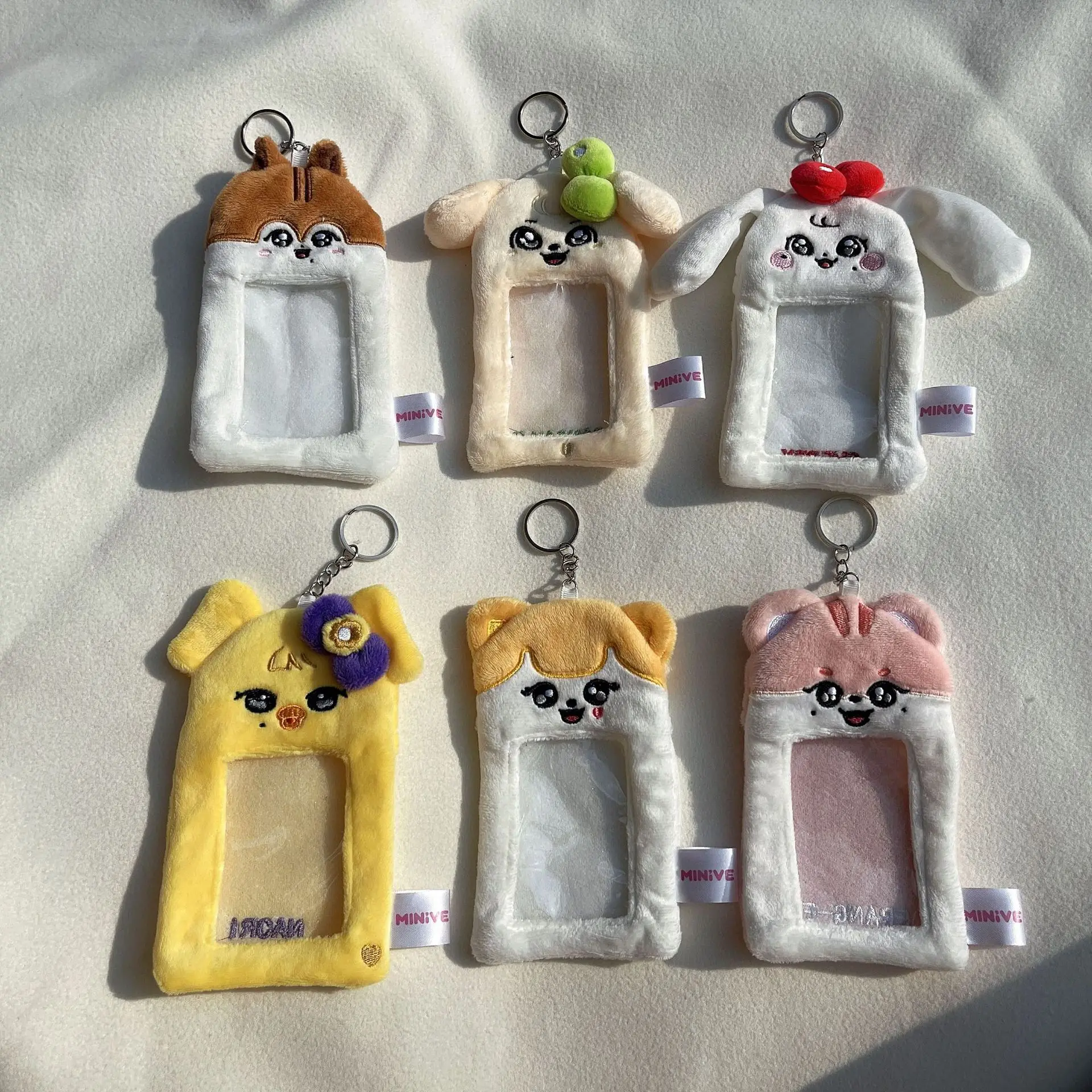 Kpop ive MINIVE POP-UP Photo Cards holder with Keyring Plush ID Sleeve IVE lomo cards card sleeves