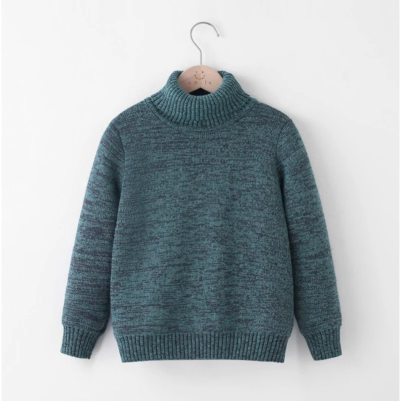 Kids Thickened Sweater Baby Solid Bottoming Shirt Boys Girls High Neck Sweater Children Winter Warm Top Clothes 3-10 Years Old