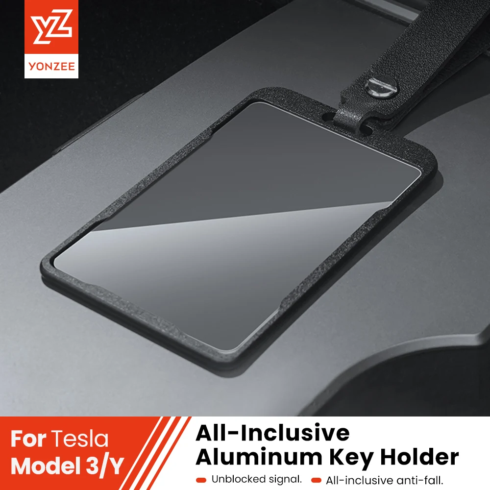 YZ Applicable to Tesla Model 3 Model Y New Aluminum Alloy Key Card Car Card Key Protector Case Cover Full Cover Accessories