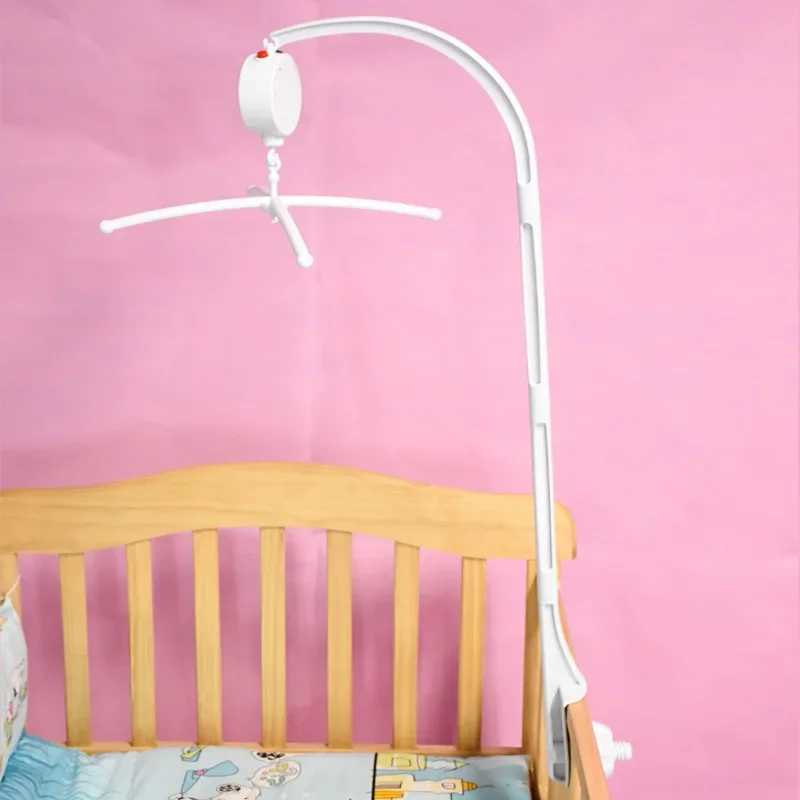 Mobiles# White Baby Crib Mobile Bed Bell Toys Holder Infant Toy Arm Bracket Wind-up Music Box Baby Toys Carousel Rattles Bracket Set Bb Q240525